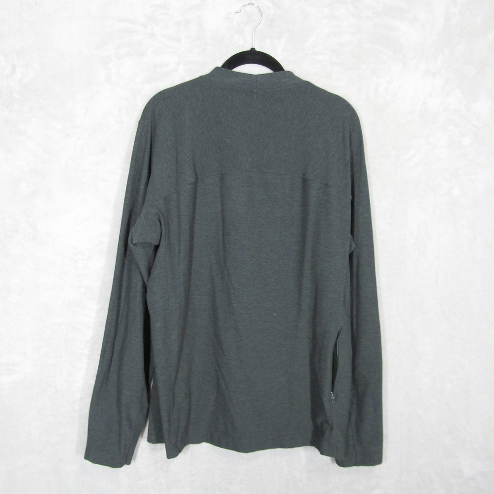 Lululemon Medium Long Sleeve Stretch Shirt Dark Green Heathered Rulu Mock Neck - Picture 5 of 10